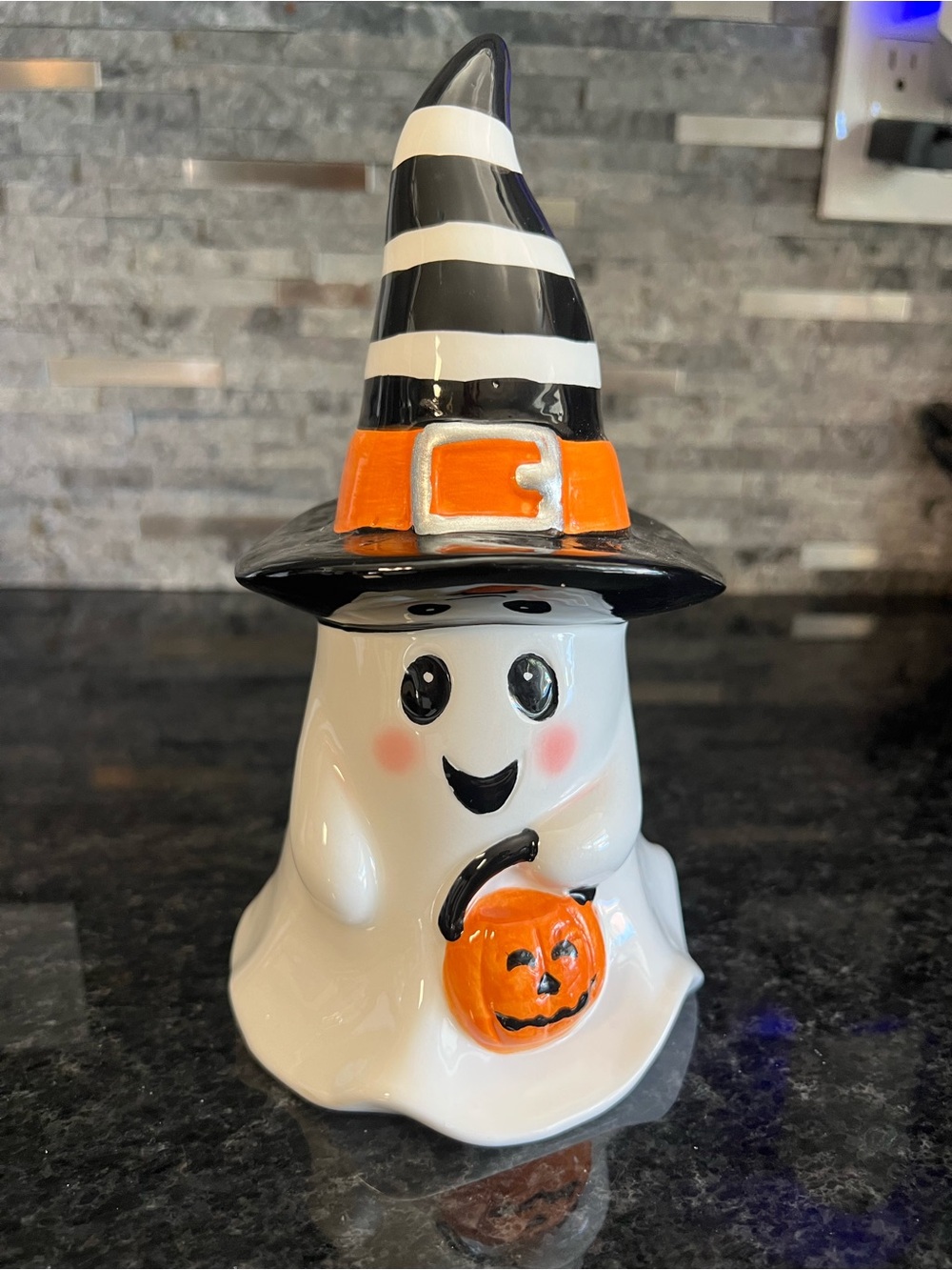 SO ADORABLE!!! Ceramic Trick or Treating GHOST WITCH 9X5